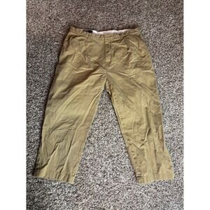 Polo Ralph Lauren Andrew‎ Pant Mens Khaki Pleated Cotton Chino Trousers 36x24